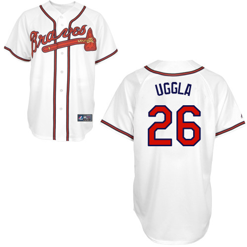 Dan Uggla #26 Youth Baseball Jersey-Atlanta Braves Authentic Home White Cool Base MLB Jersey